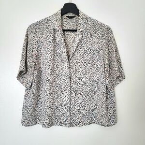Polka Dot Button-Up Blouse
